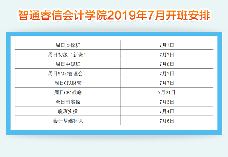 智通教育2019年7月开班通知06